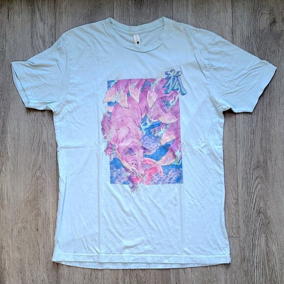 Next Level Men's Blue and Pink Anime T-shirt - Picture 2 of 7